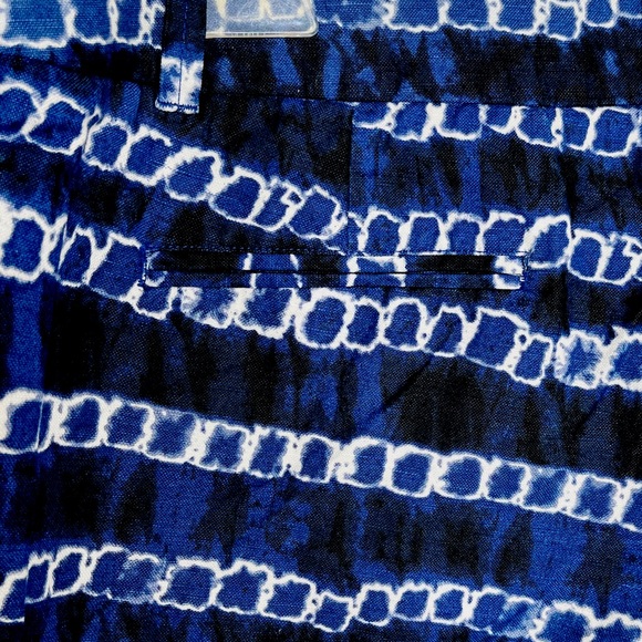 J. Crew Factory Navy Chain Print Linen Shorts Size 12 - Picture 3 of 5